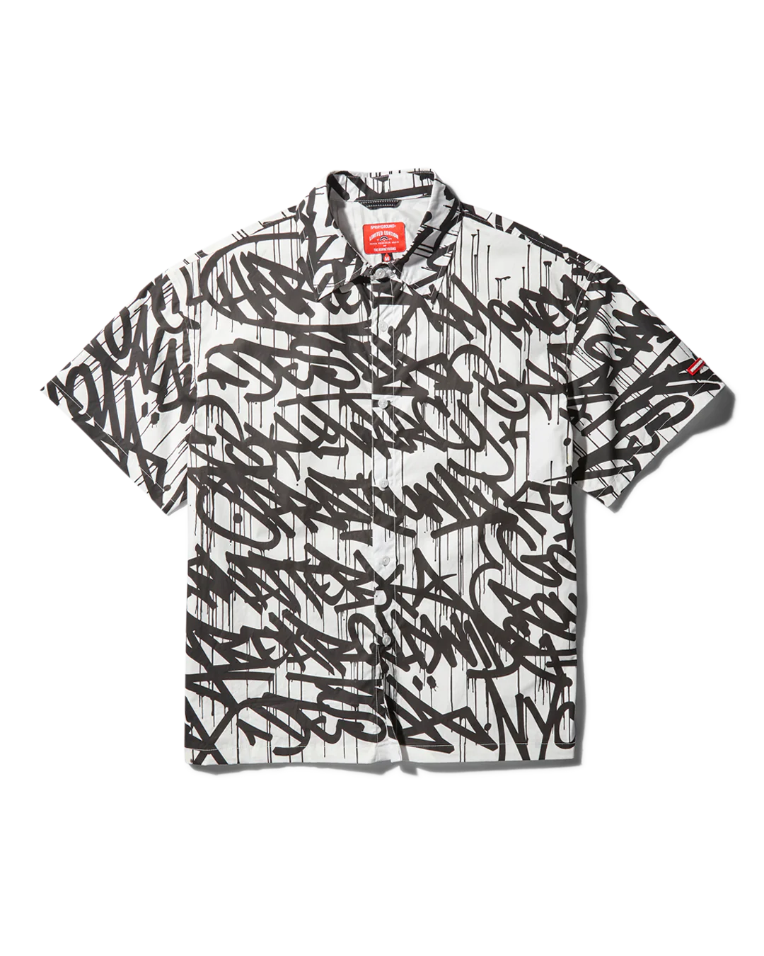 GRAFFITI SHORT SLEEVE BUTTON FRONT SHIRT