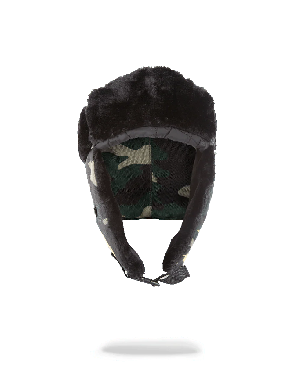 GOLD STENCIL CAMO AVIATOR HAT