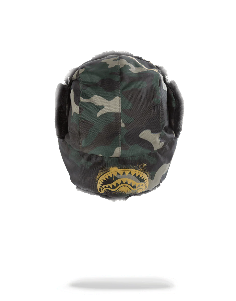 GOLD STENCIL CAMO AVIATOR HAT - Image 2