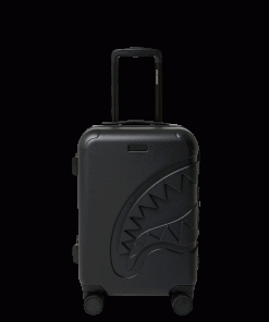 THE JOURNEY BEGINS SHARKITECTURE CARRY-ON LUGGAGE BLACK WITH EXTRA STICKERS