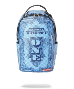 IN GOD WE TRUST BLUE BACKPACK (ONE OF ONE)