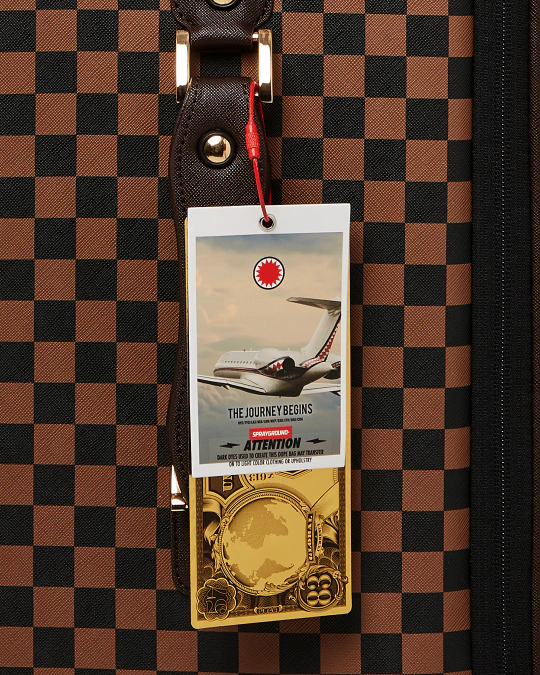 EXTERIOR GOLD ZIP POCKET SHARKS IN PARIS JETSETTER CARRY-ON LUGGAGE - Image 6