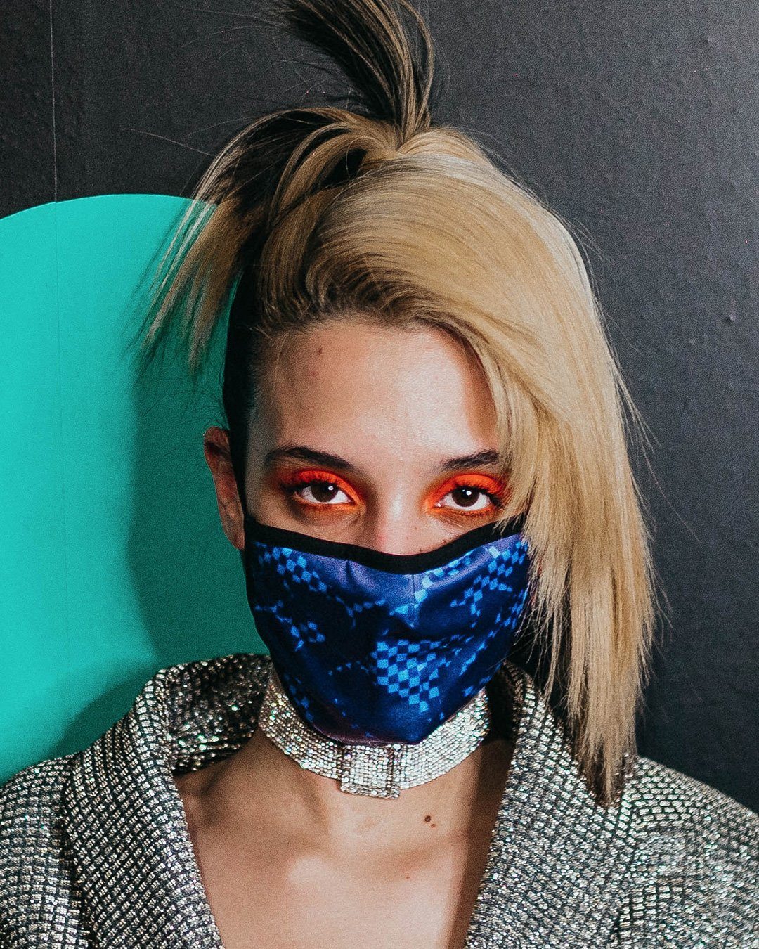 SHARK CHECK (BLUE) FACE MASK - Image 3