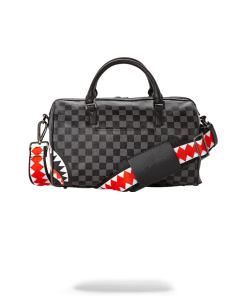 GREY CHECKERED SHARKS IN PARIS MINI DUFFLE