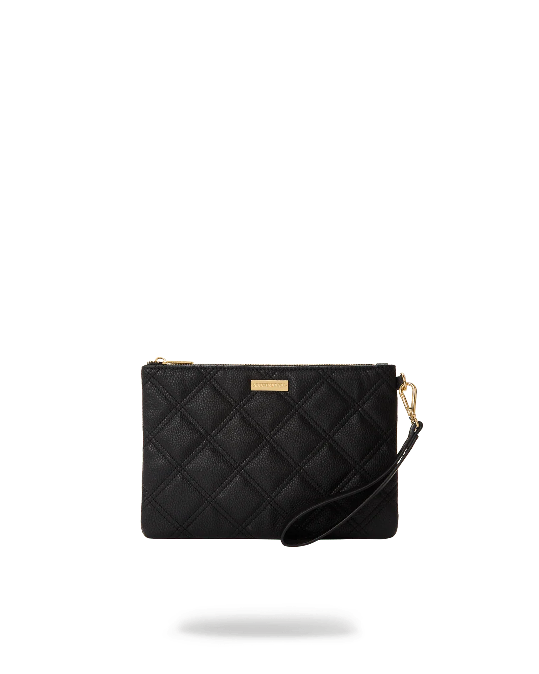 NOIR QUILT GOLD CHAIN SHARK CROSSOVER CLUTCH